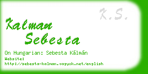 kalman sebesta business card