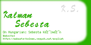 kalman sebesta business card